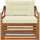  Set vanjskih sofa Čvrsto drvo akacije Prirodna - Prirodna boja i krem Nagnuto | shoptok.hr