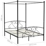  Okvir za krevet s nadstrešnicom crni metalni 160 x 200 cm | Eponuda.com