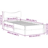vidaXL Posteljni okvir brez vzmetnice voščeno rjav 90x200 cm borovina | Shoptok.si