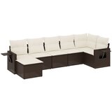  7-dijelni set vrtnih sofa od poliratana s jastucima smeđi | shoptok.hr