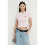 Levi's Kratka majica ženska, roza barva, A7419