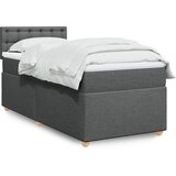  Krevet s oprugama i madracem tamnosivi 100 x 200 cm od tkanine | shoptok.hr