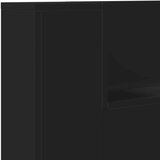 vidaXL Omarica za vzglavje postelje LED črna 180x16,5x103,5 cm | Shoptok.si