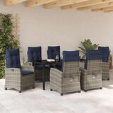  Vrtni set za objed s jastukom 7 pcs Siva poliratan | shoptok.hr
