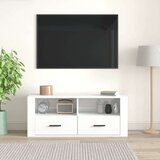 TV ormarić sjajni bijeli 100 x 35 x 40 cm od konstruiranog drva | shoptok.hr