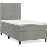 Box spring postelja z vzmetnico svetlo siva 90x200 cm žamet | Shoptok.si
