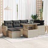 vidaXL 7-dijelni set vrtnih sofa svjetlosivi od poliratana | shoptok.hr