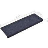  Otirači za stepenice 15 kom prošiveni 65x21x4 cm plavi | shoptok.hr