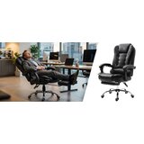  RETOO OR1340 uredska stolica s osloncem za noge crna | shoptok.hr