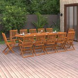  Vrtna jedilna garnitura 13-delna 280x90x75cm trden akacijev les - - Rjava - 109.2 - N/A - | Shoptok.si
