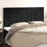  Posteljno vzglavje 4 kosa črn 100x5x78/88 cm žamet, (20932406) Cene