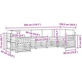  Set vanjskih sofa 6 pcs Bijela i Antracit 304 x 128,5 x 73 cm | Shoptok.si