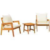 Bistro set s jastukom 3 pcs Smeđa Čvrsto drvo akacije | shoptok.hr