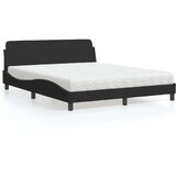 vidaXL Postelja z vzmetnico črna 160x200 cm žamet | Shoptok.si