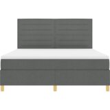 Box Postelja z vzmetnico z vzmetnico Temno siva 180 x 200 cm blago, (5000141791) Slike
