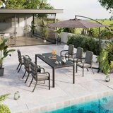 Ambia Garden VRTNA MIZA kovina, steklo temno siva | Shoptok.si