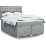 vidaXL Krevet s oprugama i madracem svjetlosivi 140x190 cm od tkanine | shoptok.hr