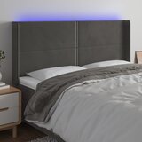  LED uzglavlje tamnosivo 203 x 16 x 118/128 cm baršunasto | shoptok.hr