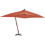  Konzolni vrtni suncobran s drvenim stupom 400 x 300 cm terakota | shoptok.hr