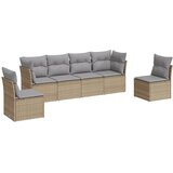 Maison Chic Seti vrtnega pohištva - Vrtna garnitura - Vrtni pohištvo set 6-delna z blazinami bež poli ratan, (21813123) | Shoptok.si