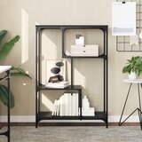 vidaXL Knjižna polica črna 81x36x115 cm inženirski les in jeklo Cene