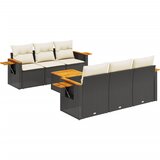  The Living Store Vrtna sedežna garnitura 7-delna z blazinami črn poli ratan - Vrtna Sedežna Garniture, (21451770) | Shoptok.si