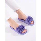 SHELOVET Purple flip-flops on the platform