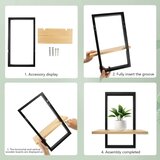 YIYA komplet 2 bež stenskih polic iz lesa | Shoptok.si