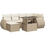 Maison Chic Seti vrtnega pohištva - Vrtna garnitura - Vrtni pohištvo set 7-delna z blazinami bež poli ratan, (21807812) | Shoptok.si