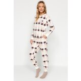 Trendyol Multicolored Plaid Tshirt-Jogger Knitted Pajamas Set Cene