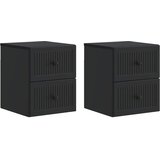  Noćni ormarić za montažu na zid 2 pcs Crna 33 x 34,5 x 40 cm | shoptok.hr
