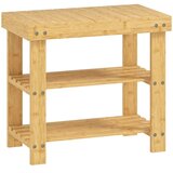 Nesta Klop za čevlje iz bambusa, regal z 2 policama in sedežno površino, naravna barva, 50x28x45 cm, za hodnik in vhodni prostor, (5000493101) | Shoptok.si