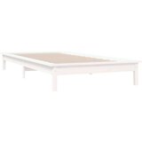  Posteljni okvir bel 90x200 cm trdna borovina, (20647617) | Shoptok.si