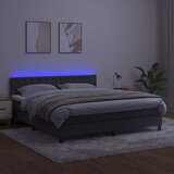  box spring s madracem LED tamnosivi 160x200 cm baršun | shoptok.hr