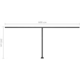  Samostojeća tenda na ručno uvlačenje 600 x 350 cm antracit | shoptok.hr