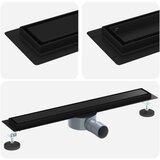 Tuš kanal 2-u-1 sa 360° sifonom Crna 60 cm Nehrđajući čelik 304 | shoptok.hr