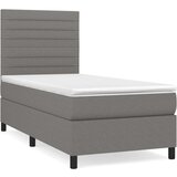  Box spring postelja z vzmetnico temno siva 90x200 cm blago, (20898539) | Shoptok.si