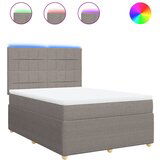 vidaXL Box spring postelja z vzmetnico taupe 140x200 cm blago, (21305119) | Shoptok.si