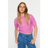Trendyol Pink Crop Soft Textured Knitwear Blouse | Shoptok.si