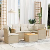  6-dijelni set vrtnih sofa s jastucima bež od poliratana | shoptok.hr