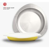VIIDA Soufflé dječji tanjur, antibakterijsi nehrđajući čelik - žuta | shoptok.hr