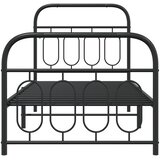  Metalni okvir kreveta uzglavlje i podnožje crni 80x200 cm | shoptok.hr