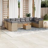 Maison Chic Seti vrtnega pohištva - Vrtna garnitura - Vrtni pohištvo set 11-delna z blazinami bež poli ratan, (21816029) | Shoptok.si