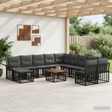  Set vanjskih sofa 12 kom. Crna i tamno siva Poliester | shoptok.hr