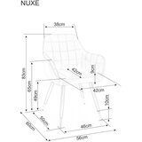  Stolica NUXE - Baršun - siva | shoptok.hr