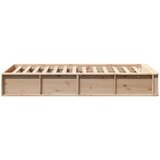  Krevetna konstrukcija Smeđa 100 x 200 cm Čvrsto borovo drvo | shoptok.hr