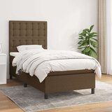  Box spring postelja z vzmetnico temno rjava 90x200 cm blago, (20900472) | Shoptok.si