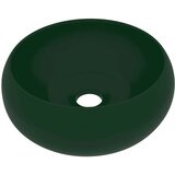  Luksuzni okrugli umivaonik mat tamnozeleni 40 x 15 cm keramički | shoptok.hr