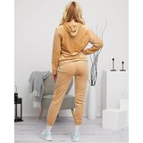 Resti Women's beige sweatshirt set with an inscription and crystals - Clothing | Shoptok.si
