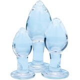 Clarity Utopian Trinity - set staklenih analnih čepića (prozirno) u